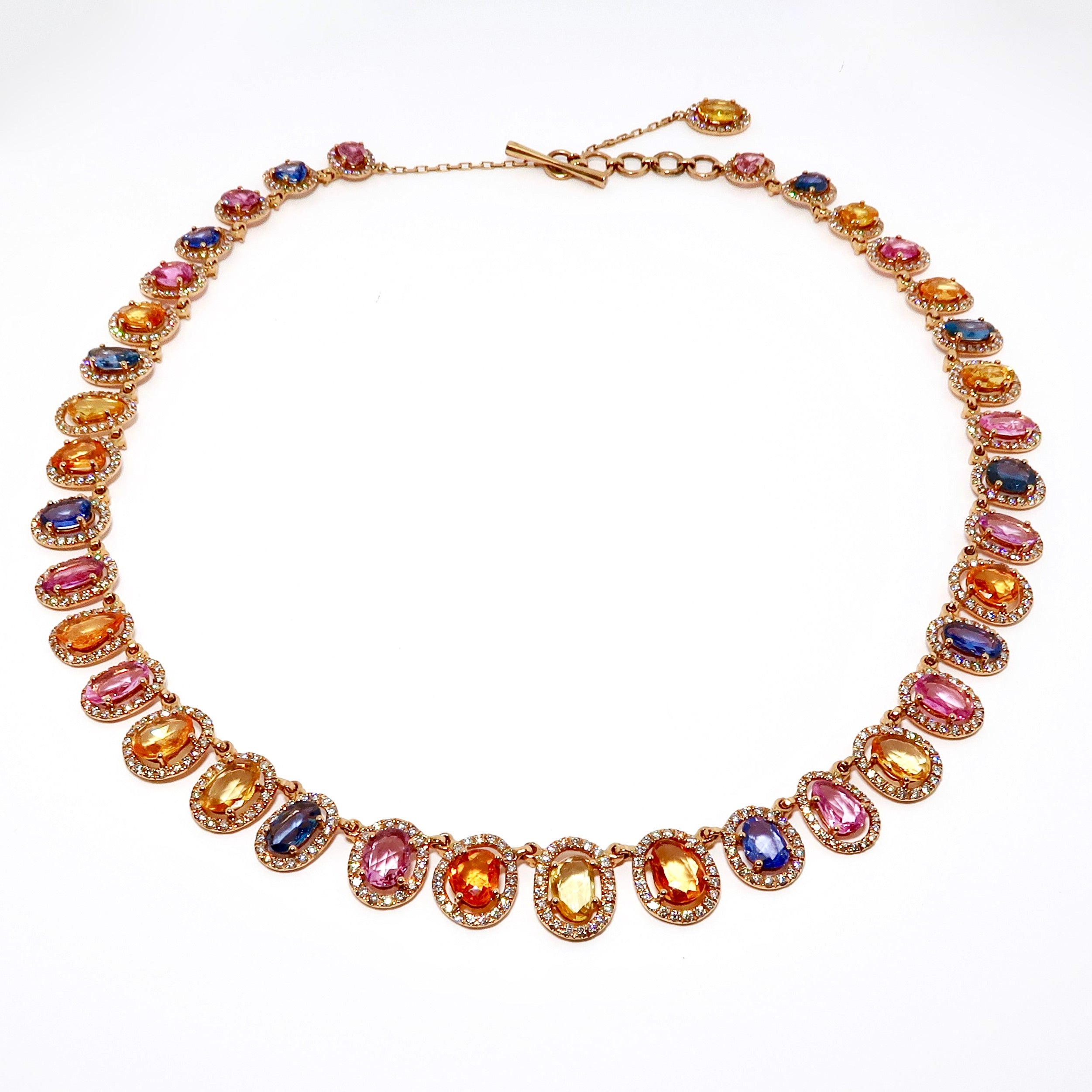 Diamond & Multi-Color Sapphire Necklace