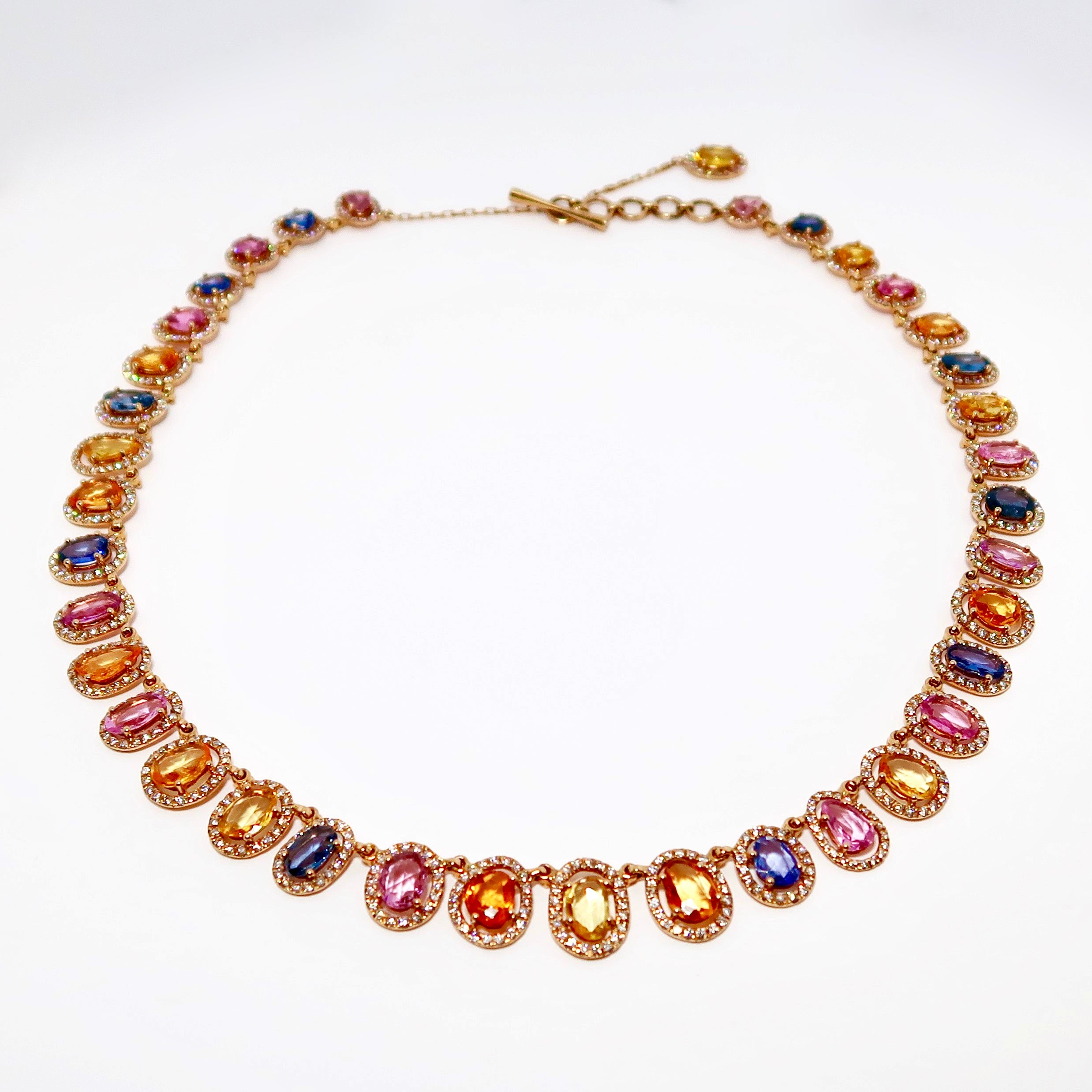 Diamond & Multi-Color Sapphire Necklace