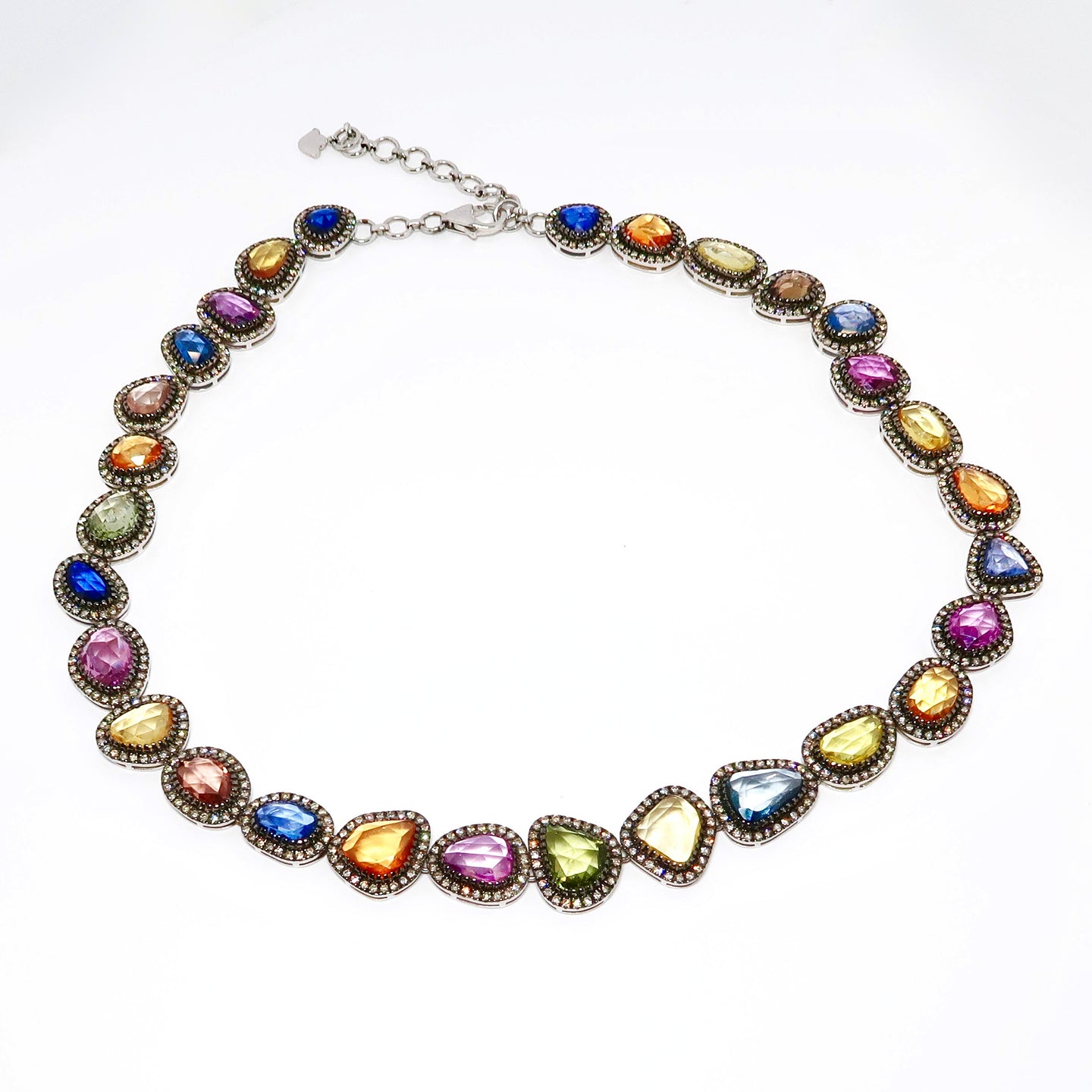 Diamond & Multi-Color Sapphire Necklace