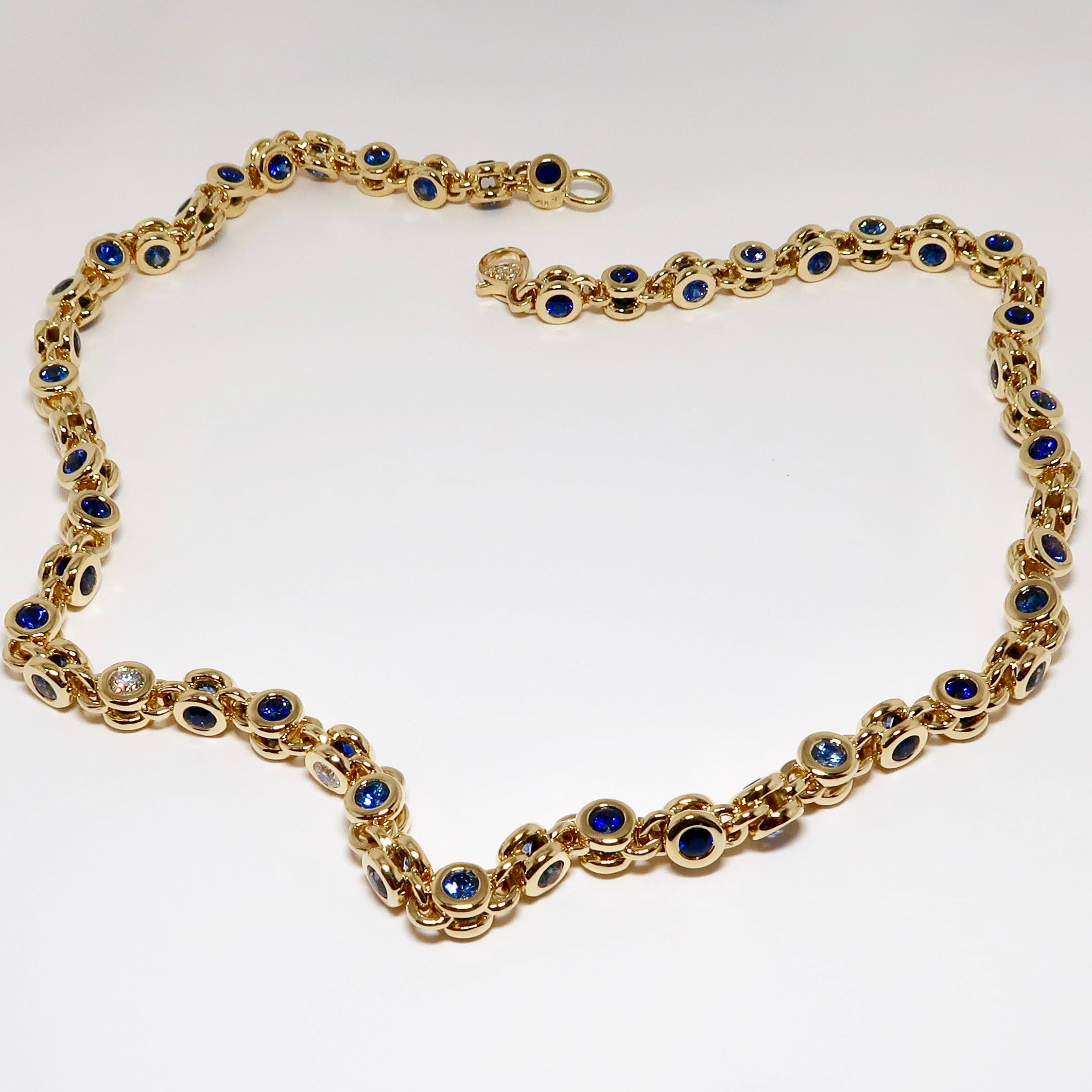 Diamond & Blue Sapphire Necklace