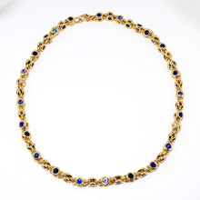 Load image into Gallery viewer, Diamond &amp; Blue Sapphire Necklace
