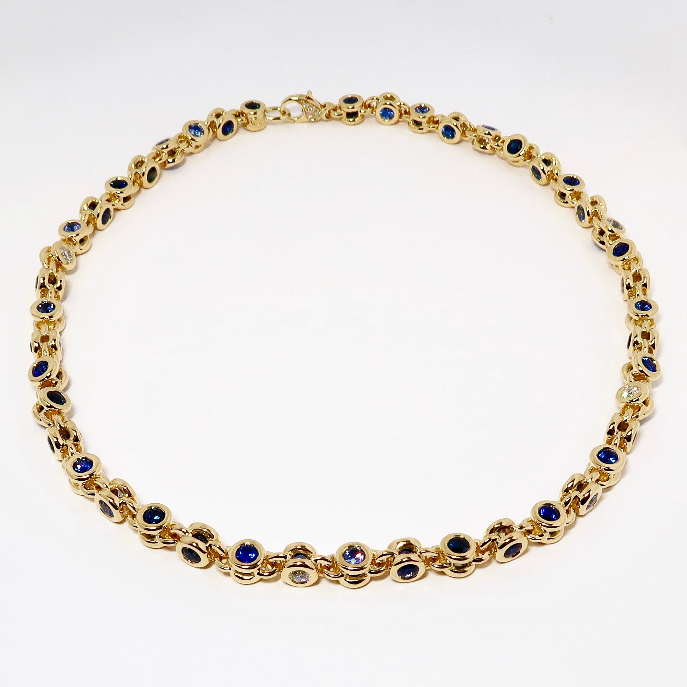 Diamond & Blue Sapphire Necklace
