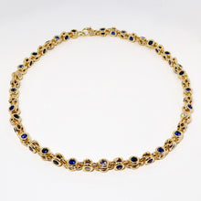 Load image into Gallery viewer, Diamond &amp; Blue Sapphire Necklace
