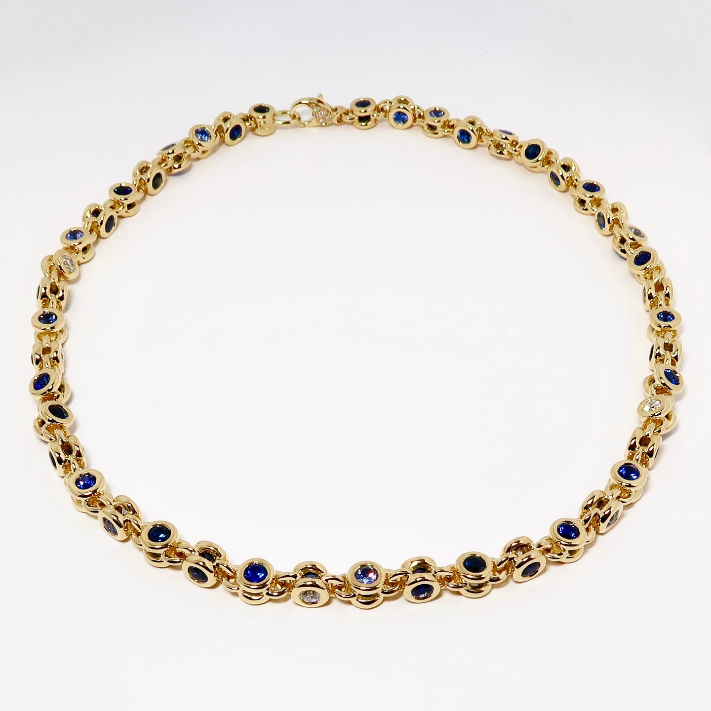 Diamond & Blue Sapphire Necklace