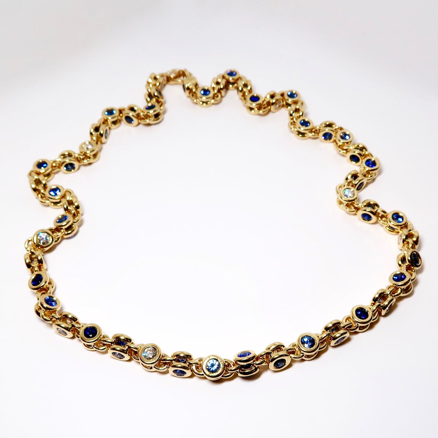 Diamond & Blue Sapphire Necklace