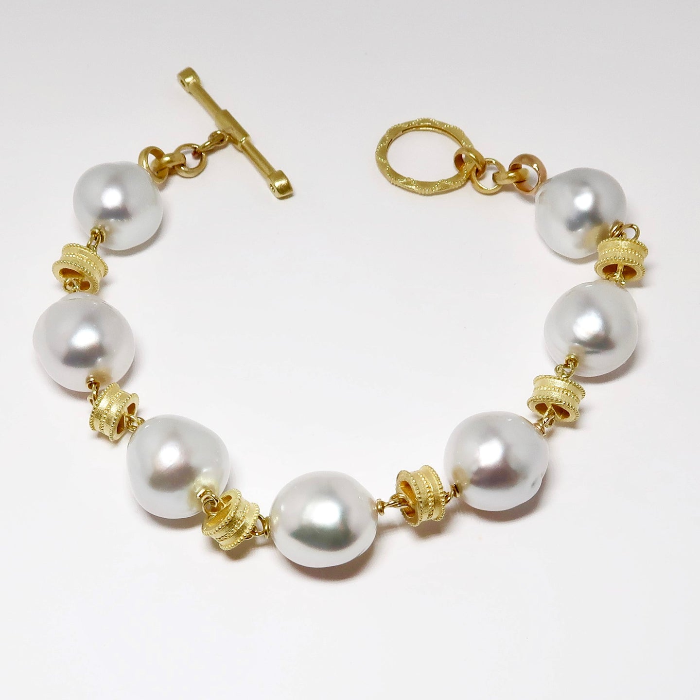 13 - 11mm South Seas Pearl Bracelet, 18k Yellow Gold
