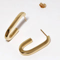 14k Yellow Gold Paperclip Hoop Earrings