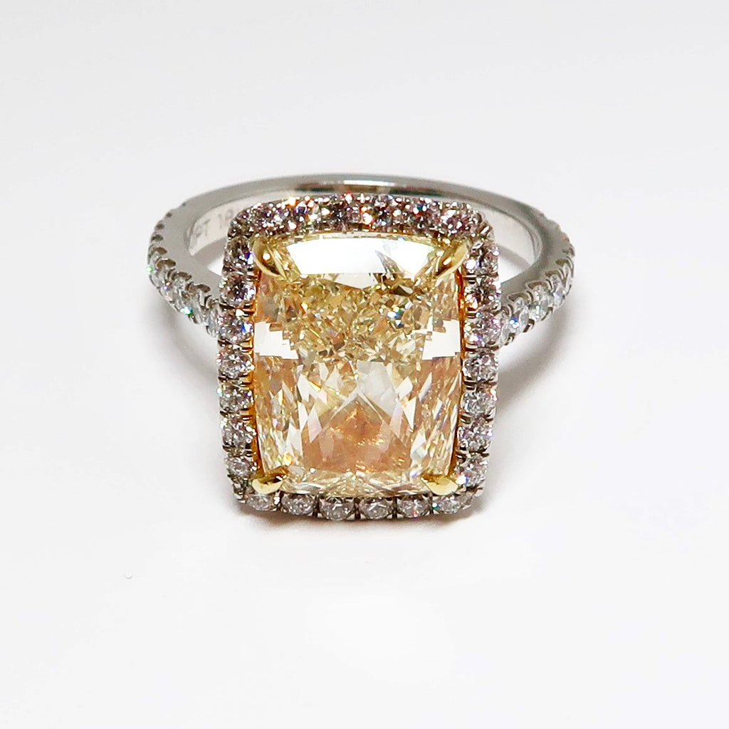 18k White & Yellow Gold FJ Radiant Diamond Ring