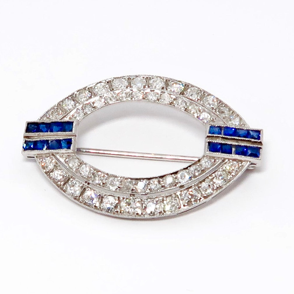 Diamond & Blue Sapphire Pin