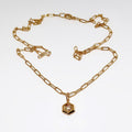 18k Yellow Gold B Hexagon Pendant
