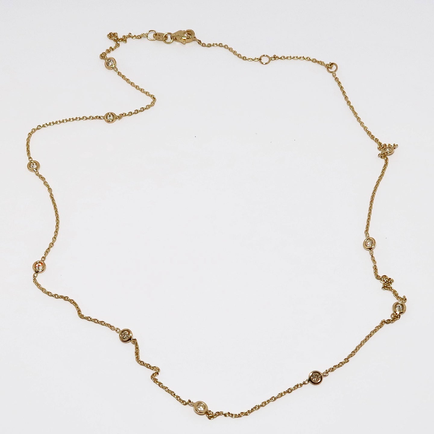 14k Yellow Gold Diamond-by-the-Yard Necklace