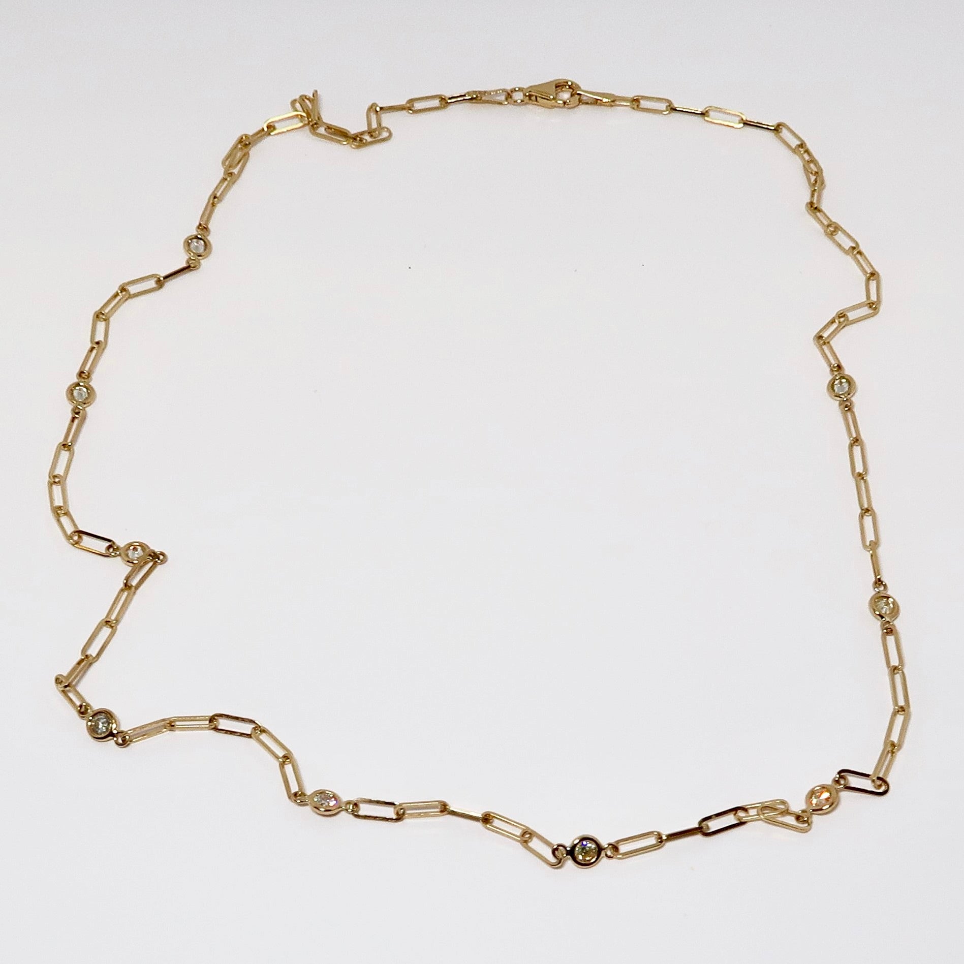 14k Yellow Gold Diamond-by-the-Yard Necklace