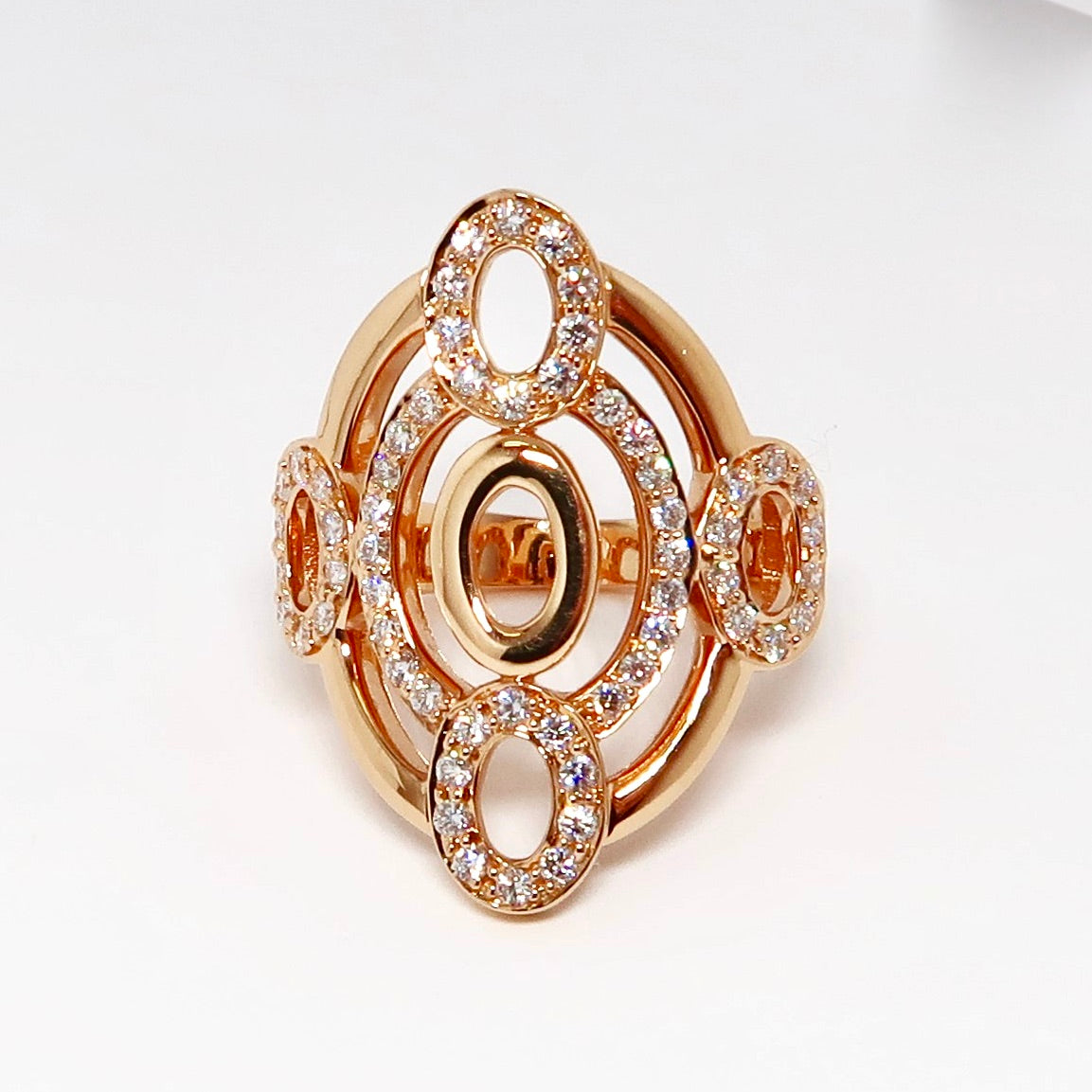 18k Pink Gold & Diamond Carousel Ring