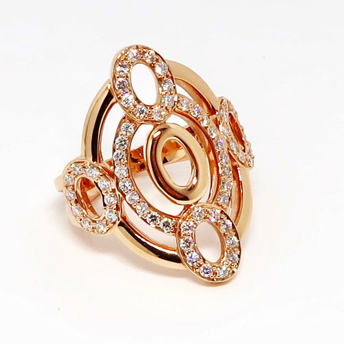 18k Pink Gold & Diamond Carousel Ring