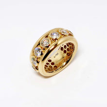 Load image into Gallery viewer, 18k Yellow Gold &amp; Diamond Wide Band Ring
