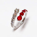 Ruby & Diamond Bypass Ring