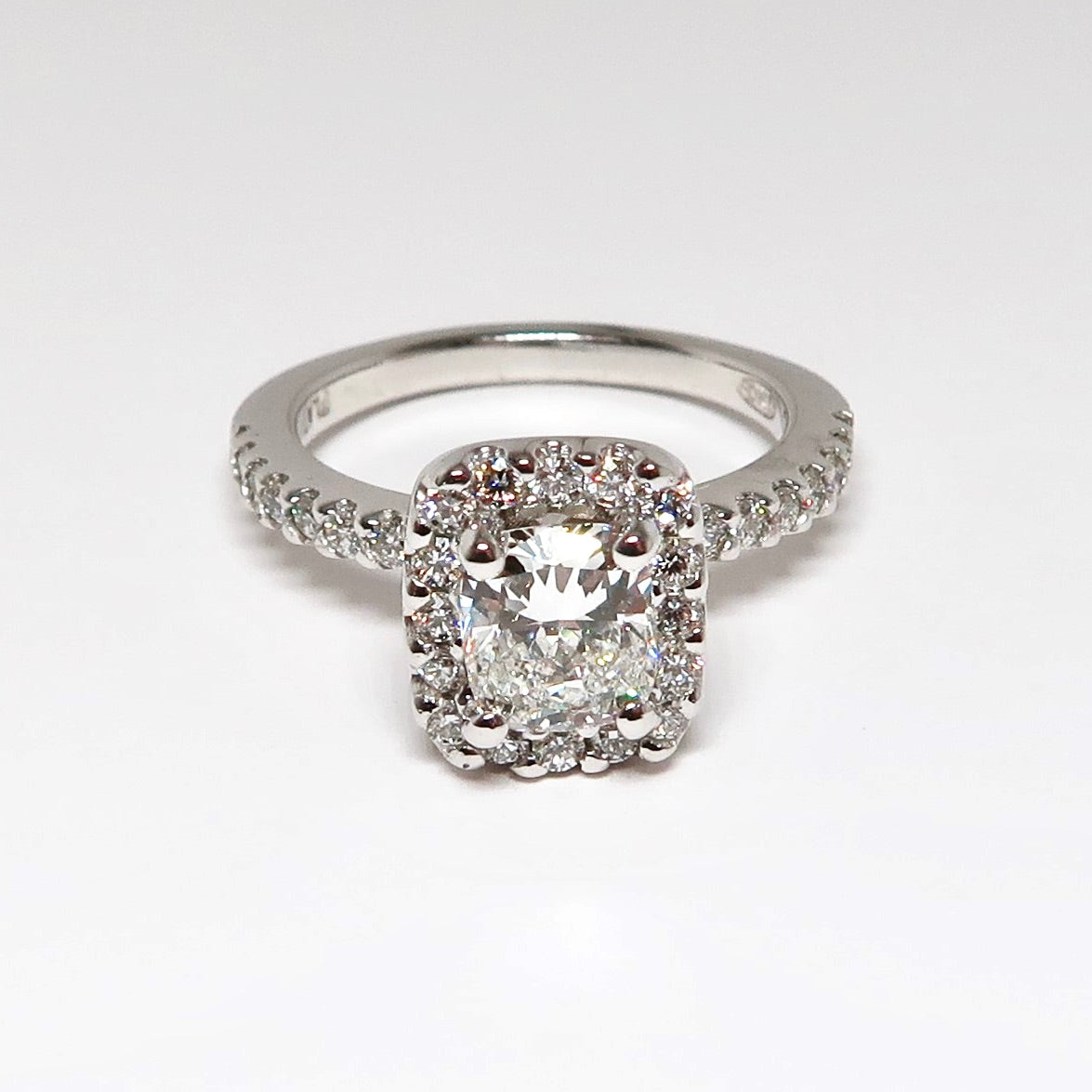 Cushion Cut Diamond Ring w/ Halo