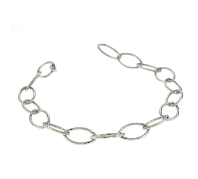 Silver, Oval Link Necklace
