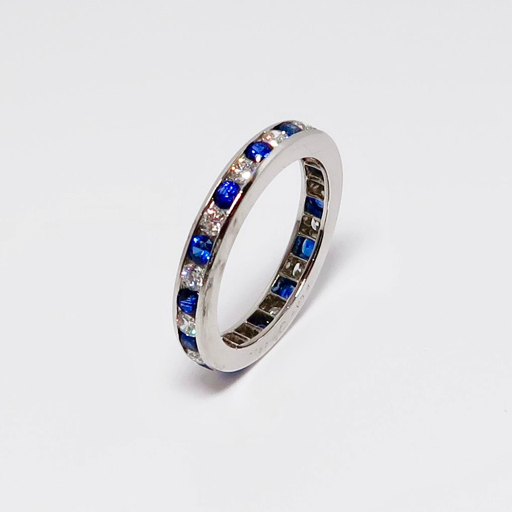 Diamond & Sapphire Eternity Band