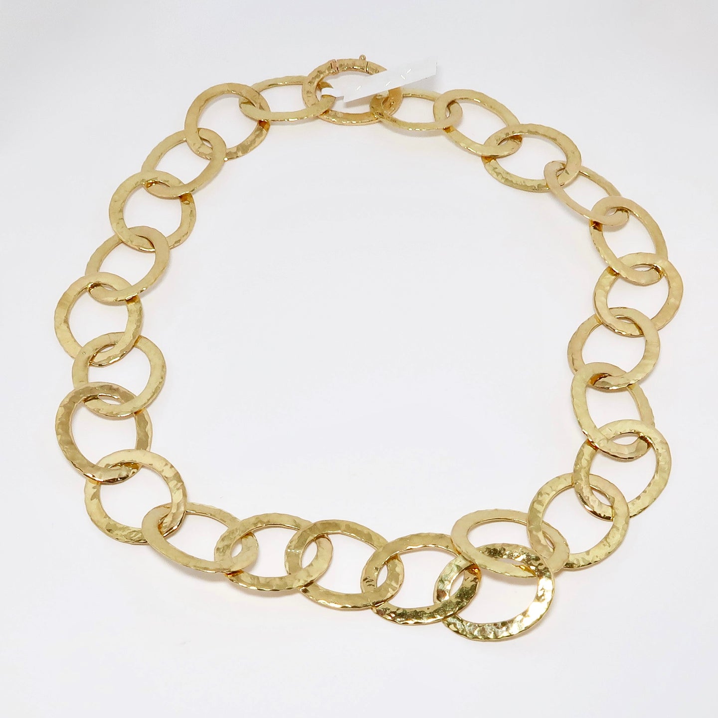 18k Yellow Gold Flat Oval Link Necklace