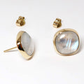 Rainbow Moonstone Stud Earrings