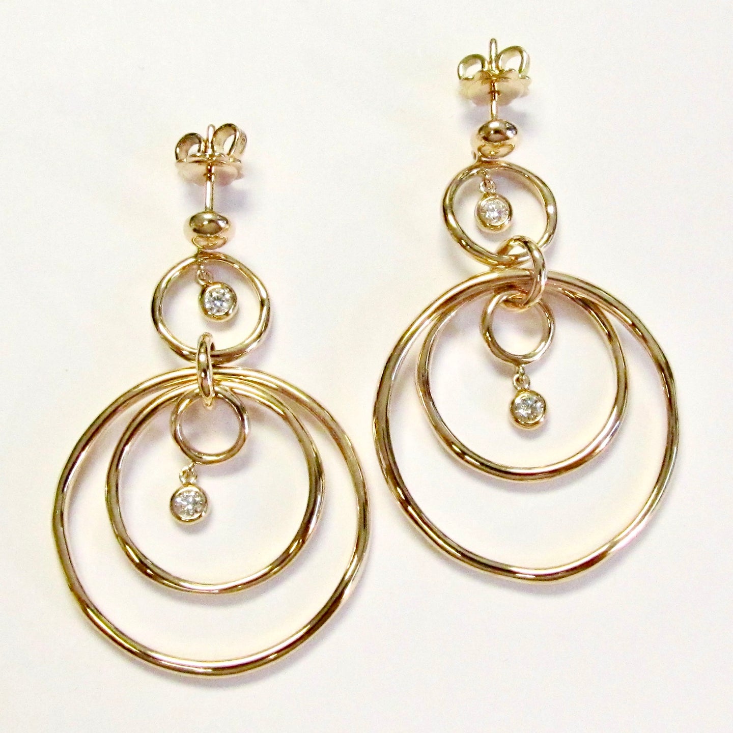 18k Pink Gold Multi-Circle Earrings