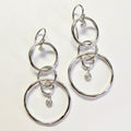 18k White Gold Multi-Circle Dangle Earrings