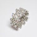 18k White Gold Marquise Cut Diamond Wide Band