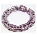 18k White Gold & Sapphire Link Bracelet