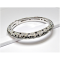 18k White Gold Diamond & Black Diamond Bangle