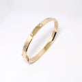 Yellow Gold Bangle Bracelet with Diamonds