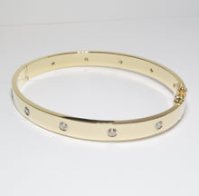 Load image into Gallery viewer, 18k Gold Bangle Bracelet with Diamonds (Available in Pink Gold and Yellow Gold)
