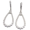 18k White Gold Oval Drop Design Earrings
