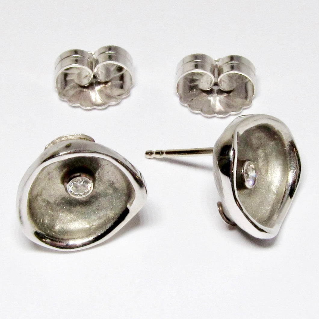Confluence Stud Earrings with Diamonds
