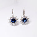 Blue Sapphire & Diamond Earrings
