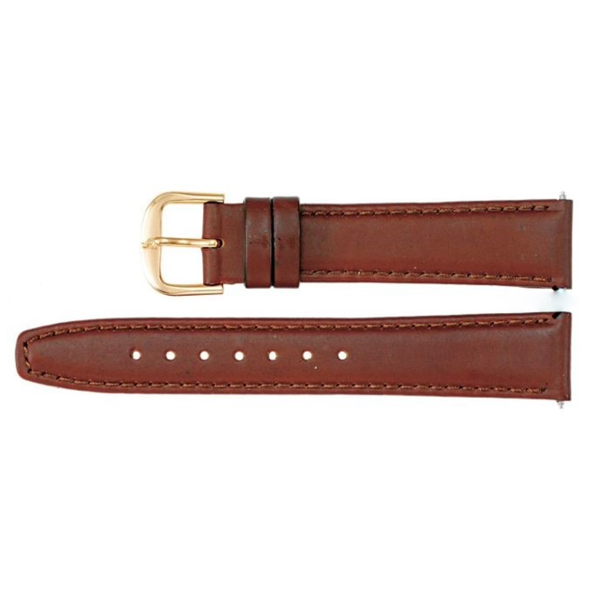 Long Tan Leather Saddle Padded Watch Strap