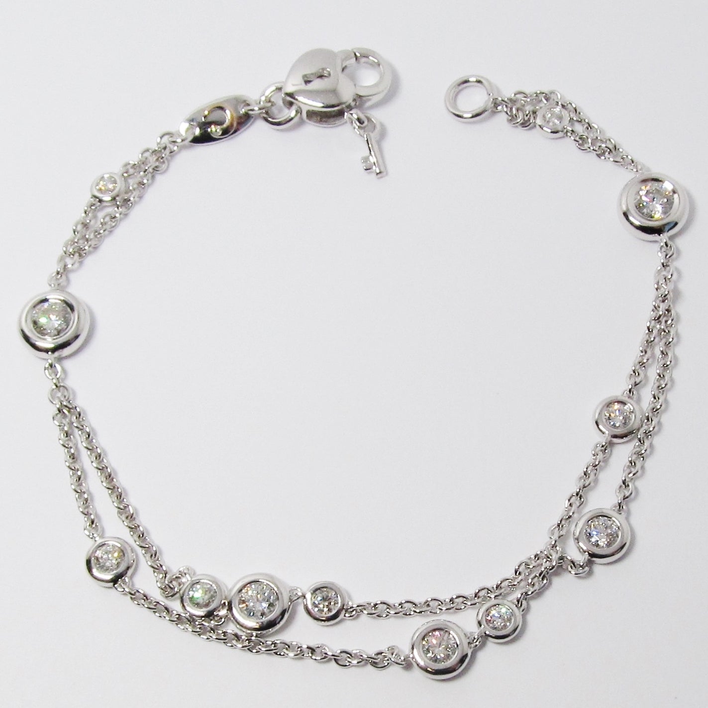 Double-Stranded Diamond Bracelet in 18k Yellow Gold and 18k White Gold