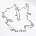 18k White Gold Long, Double-Stranded Diamond Necklace