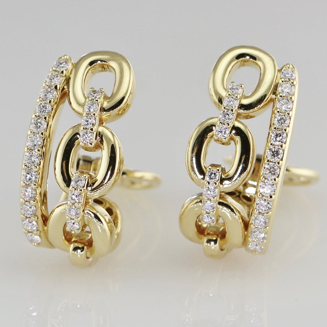 18k Yellow Gold & Diamond Earrings