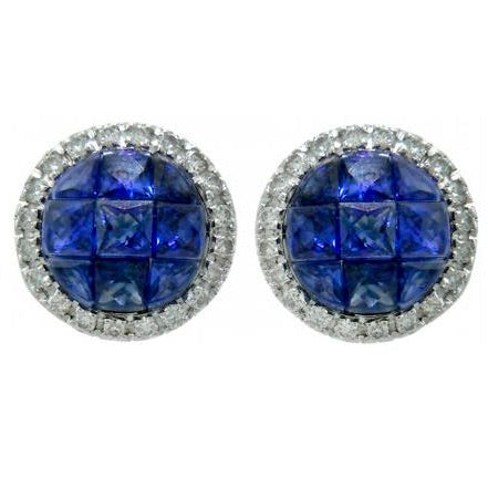 18k White Gold Sapphire and Diamond Earrings