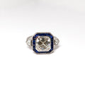 Diamond + Blue Sapphire Ring