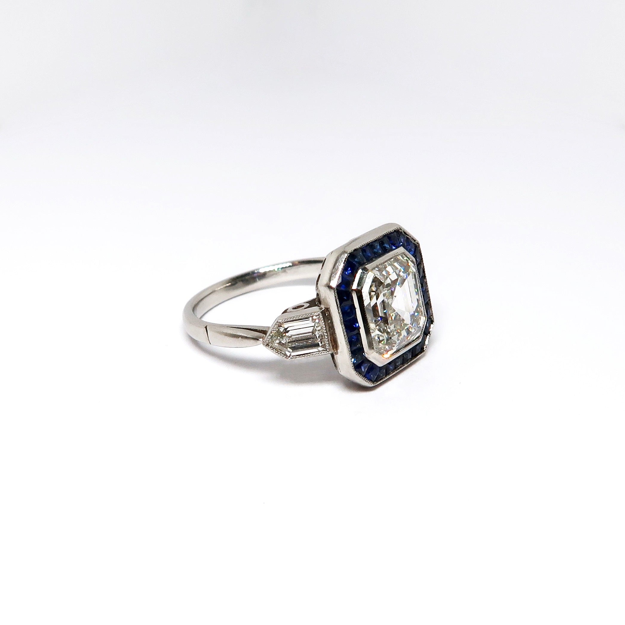 Diamond + Blue Sapphire Ring