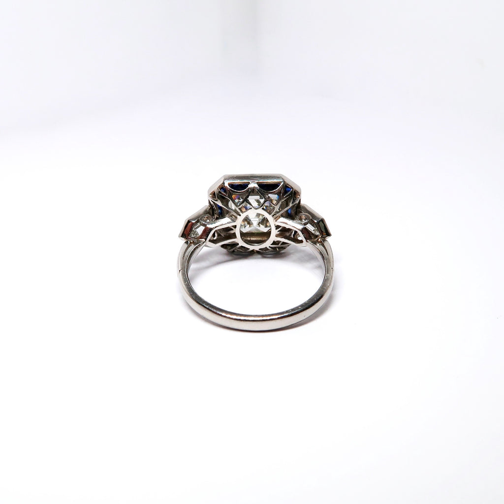 Diamond + Blue Sapphire Ring