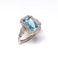 Aquamarine & Diamond Ring
