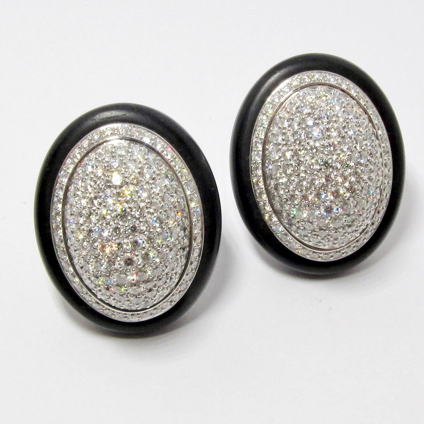 Wood and Diamond Earrings