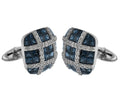 18k White Gold Sapphire and Diamond Cufflinks