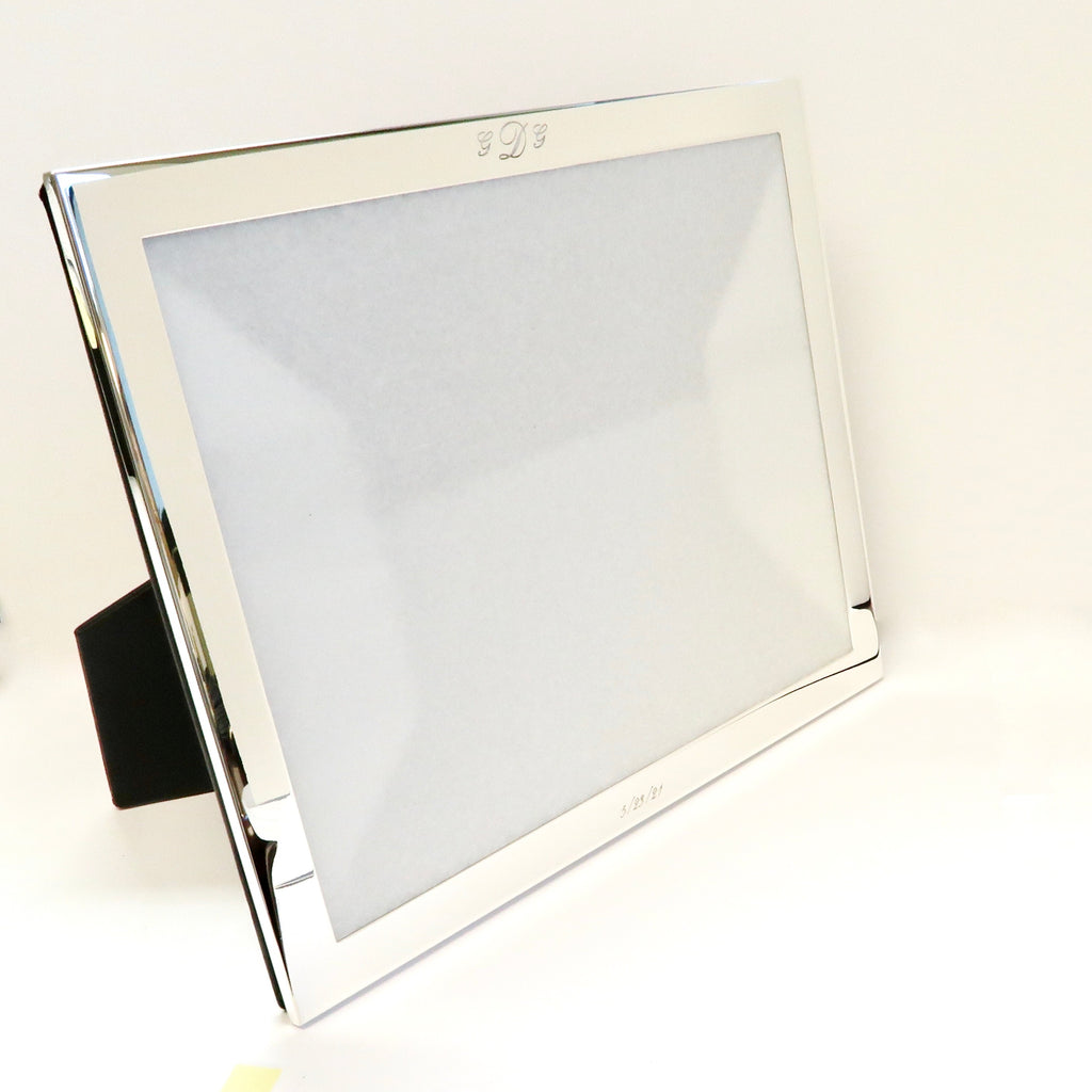 Silver Plate Frame, 8 x 10", Leather Back