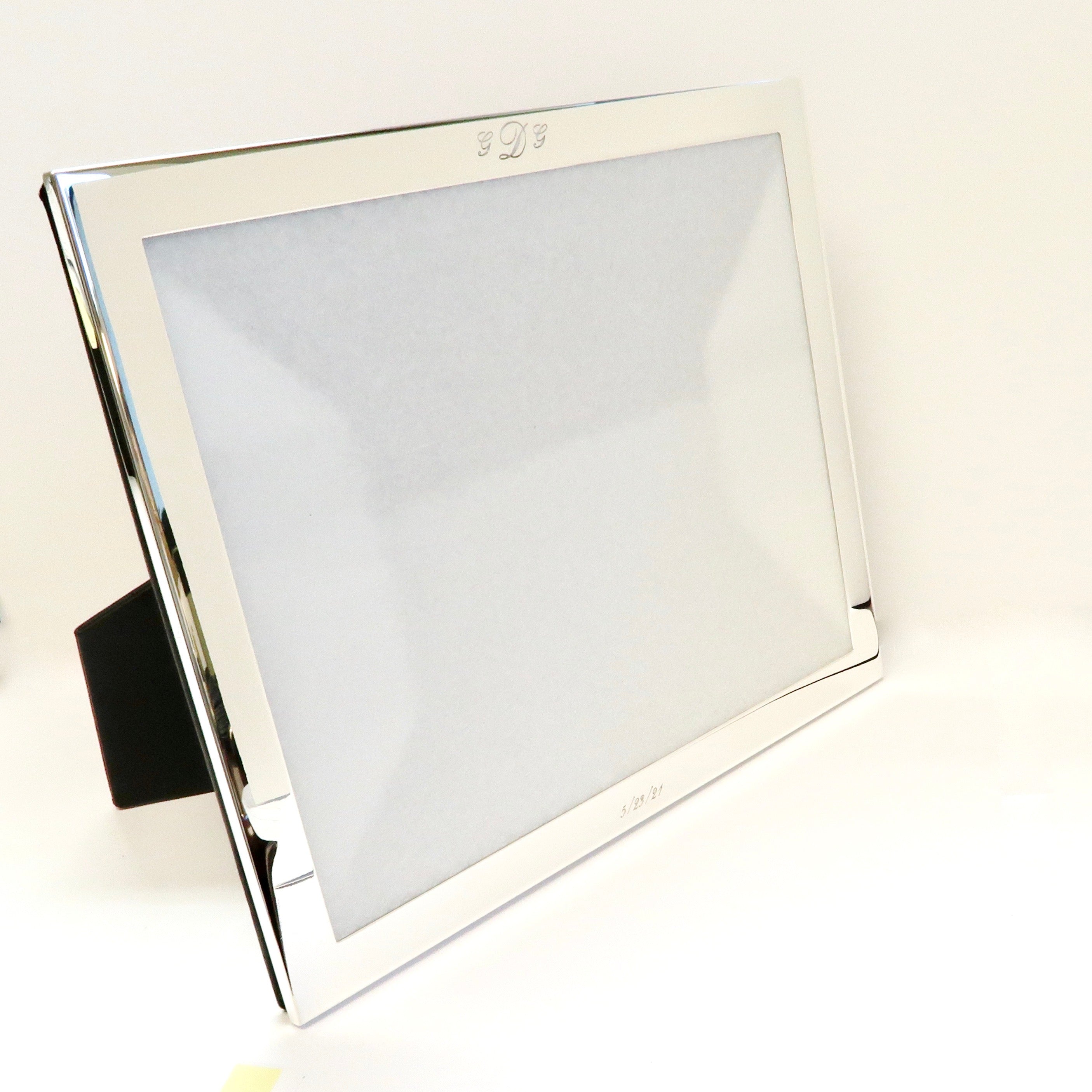 Silver Plate Frame, 8 x 10", Leather Back