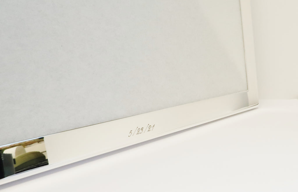 Silver Plate Frame, 8 x 10", Leather Back