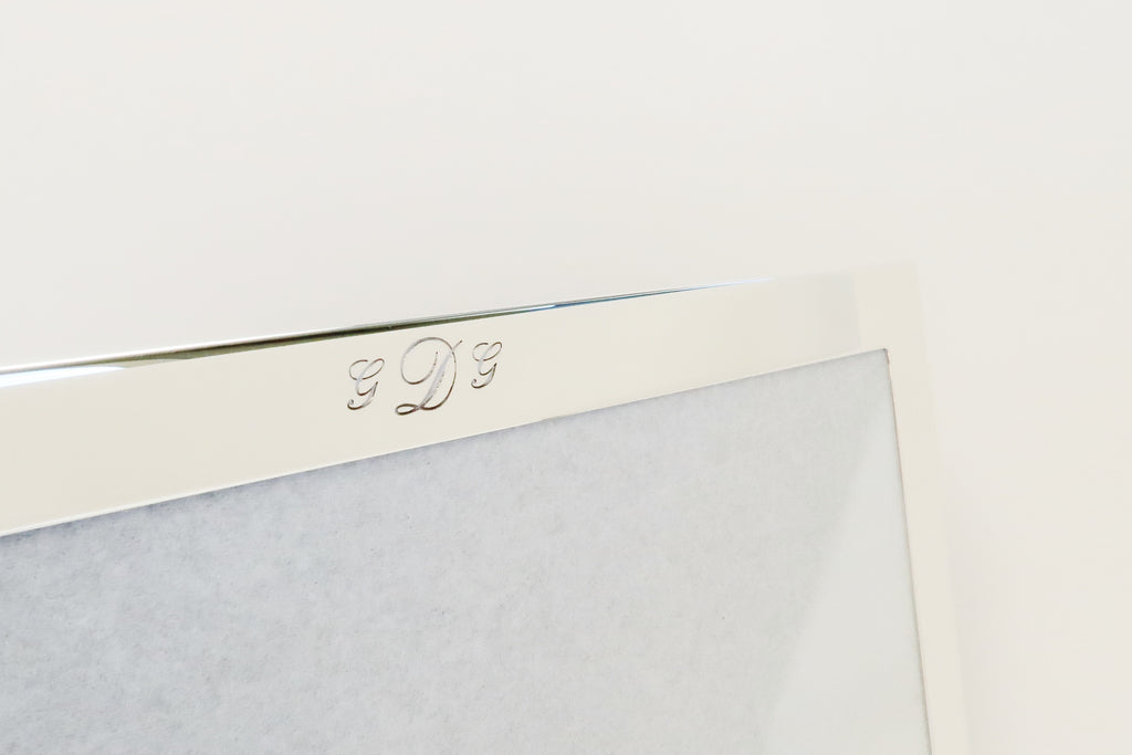 Silver Plate Frame, 8 x 10", Leather Back